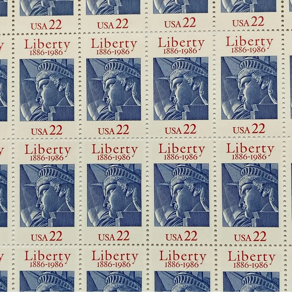 Statue of Liberty 100th Anniversary 22 Cent 1986 Mint sheet 50 MNH Scott #2224